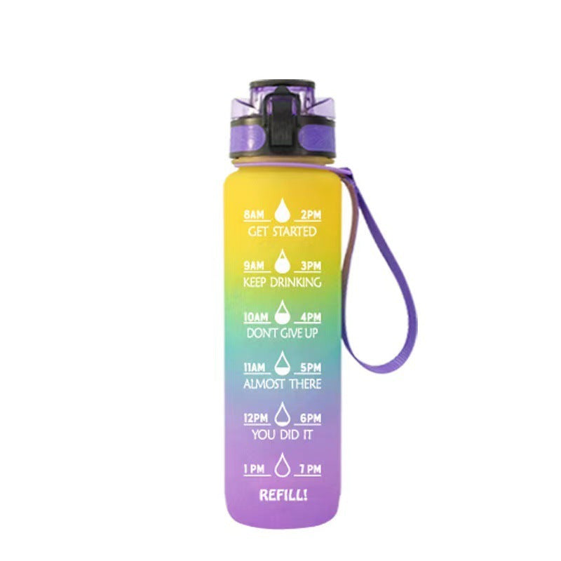 Transparent Flask Water Bottle 1000ml Kawaii Cup