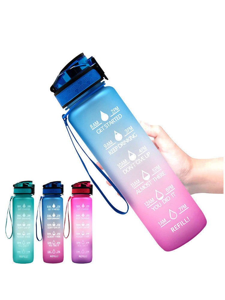 Transparent Flask Water Bottle 1000ml Kawaii Cup