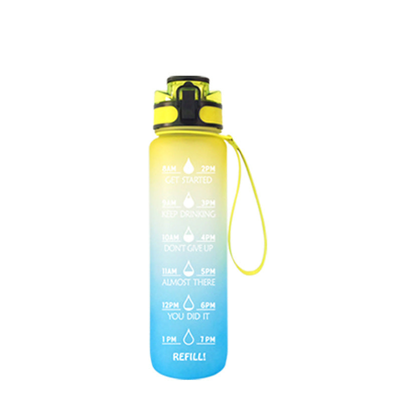 Transparent Flask Water Bottle 1000ml Kawaii Cup