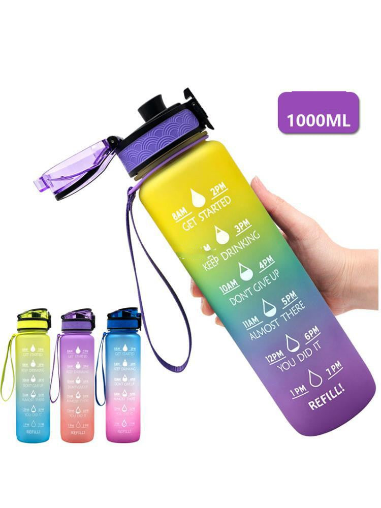 Transparent Flask Water Bottle 1000ml Kawaii Cup
